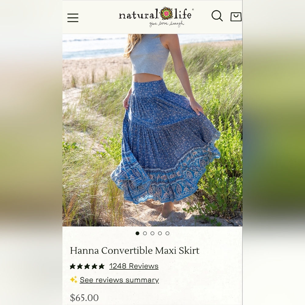Natural Life cotton convertible maxi skirt